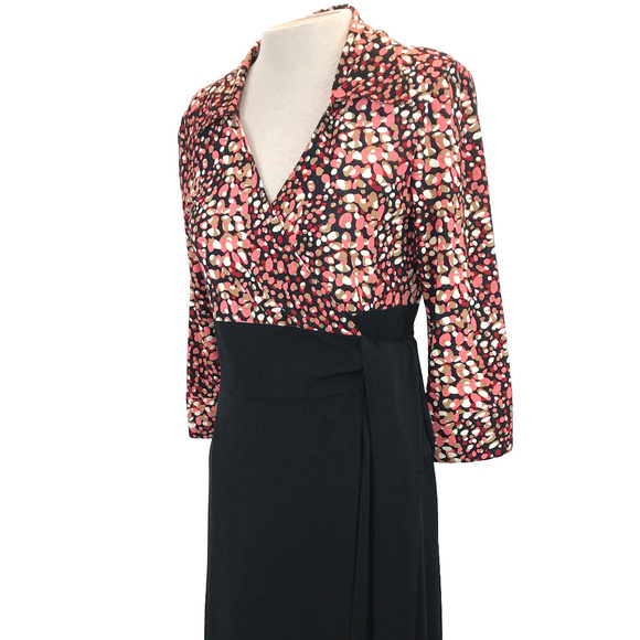 Studio AA Dresses & Skirts - Studio AA Black Tan Salmon Wrap Dress 8